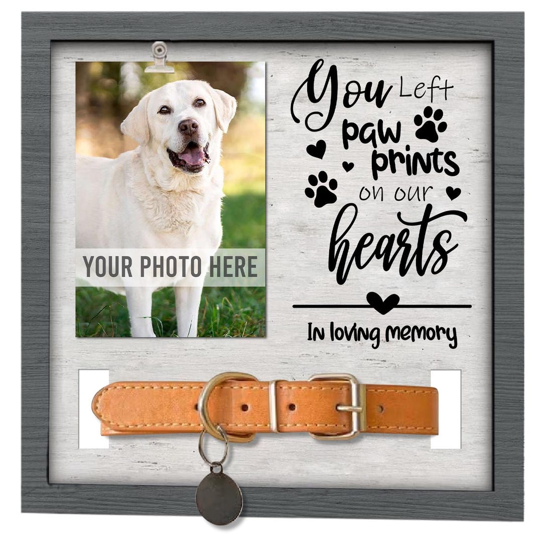Custom Dog Memorial Photo Frame With Name and Dates, Memorial Frame ...