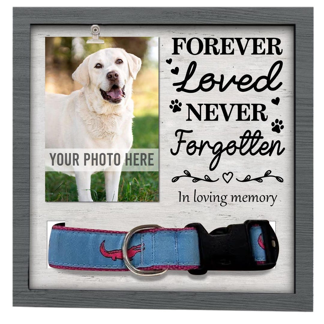 Custom Dog Memorial Photo Frame With Name and Dates, Memorial Frame ...