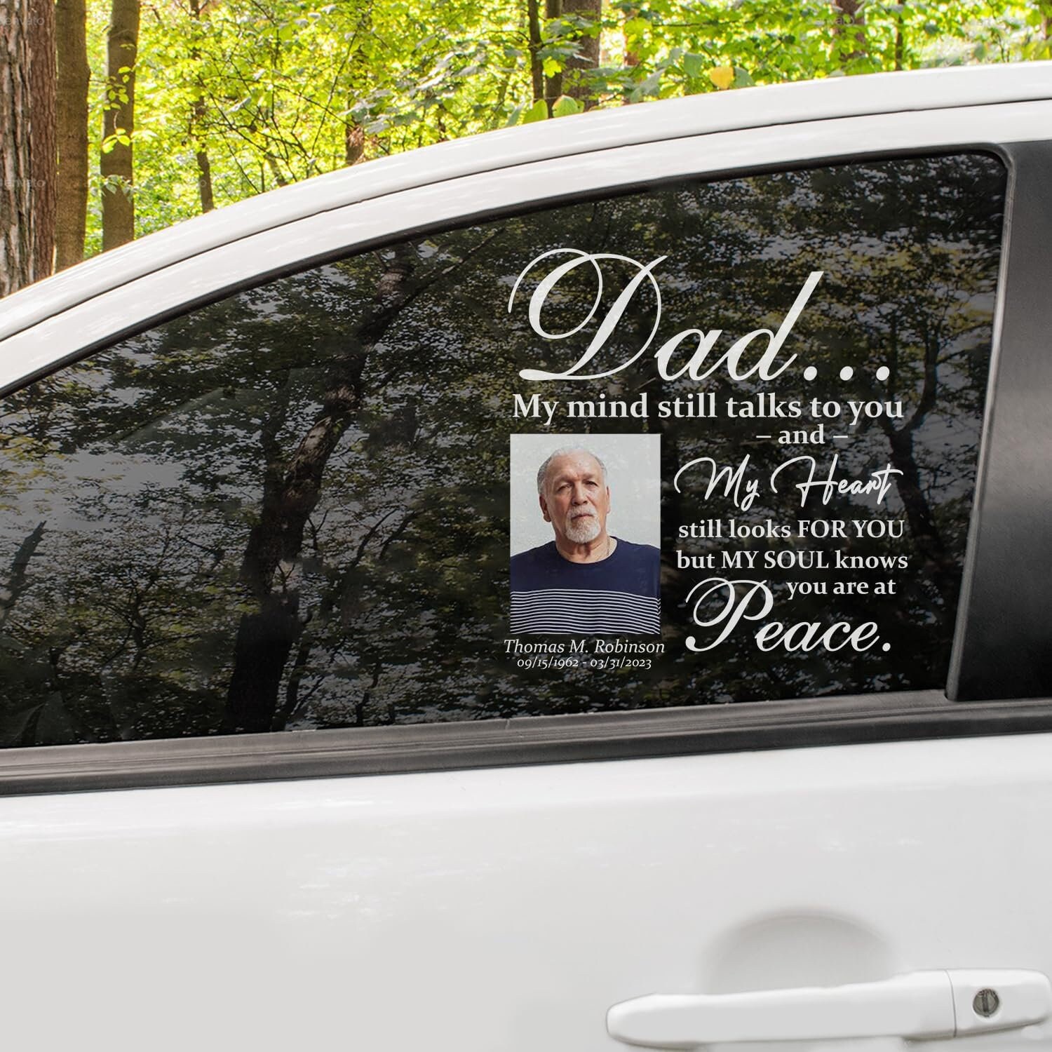 Personalized Memorial Mom/dad Decal for Car With Picture, my Heart ...
