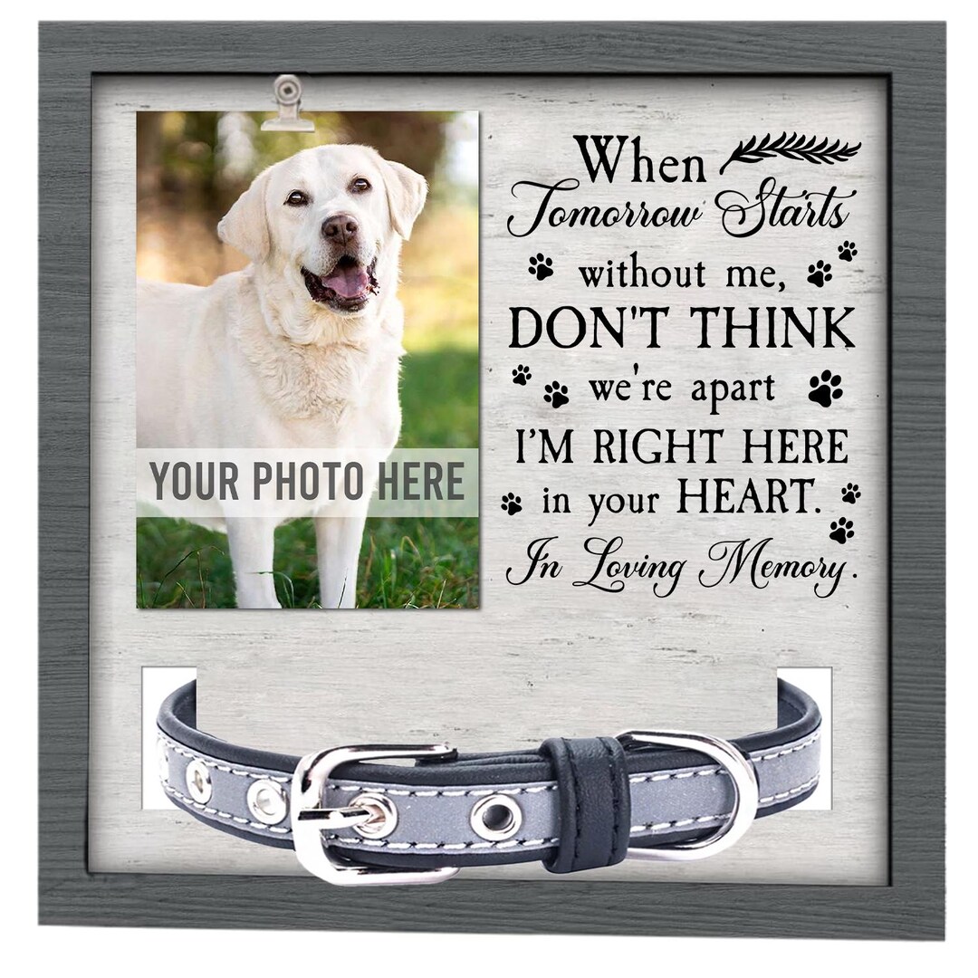 Custom Dog Memorial Photo Frame With Name and Dates, Memorial Frame ...