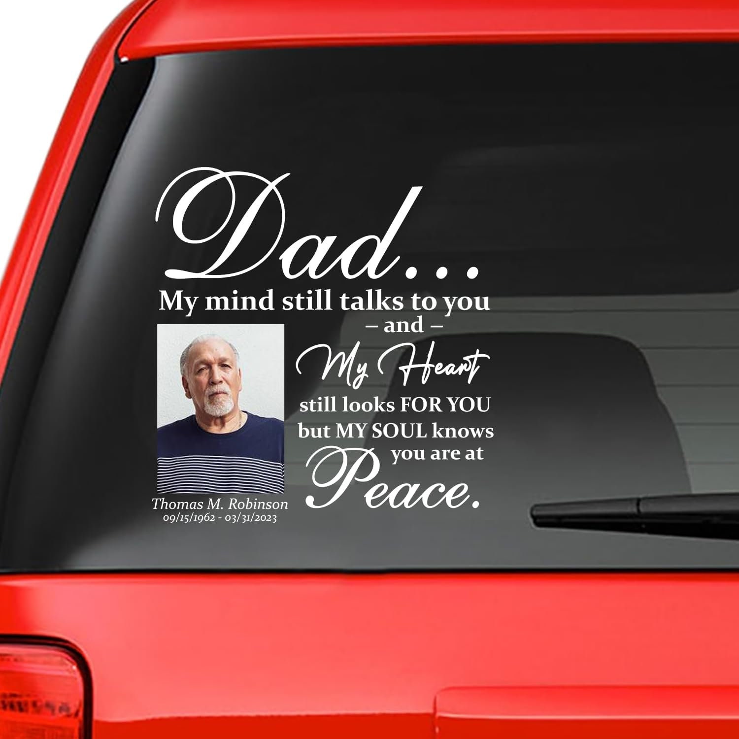 Personalized Memorial Mom/dad Decal for Car With Picture, my Heart ...