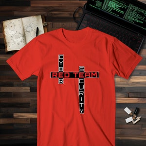 Red Team Unisex Hacker Cyber Security Networks IT Information Technology Cybersec Red Team Computers Infrastructure