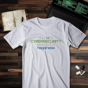 The H in CyberSecurity Unisex Hacker Cyber Security Networks IT Information Technology Cybersec Red Team Computers Infrastructure