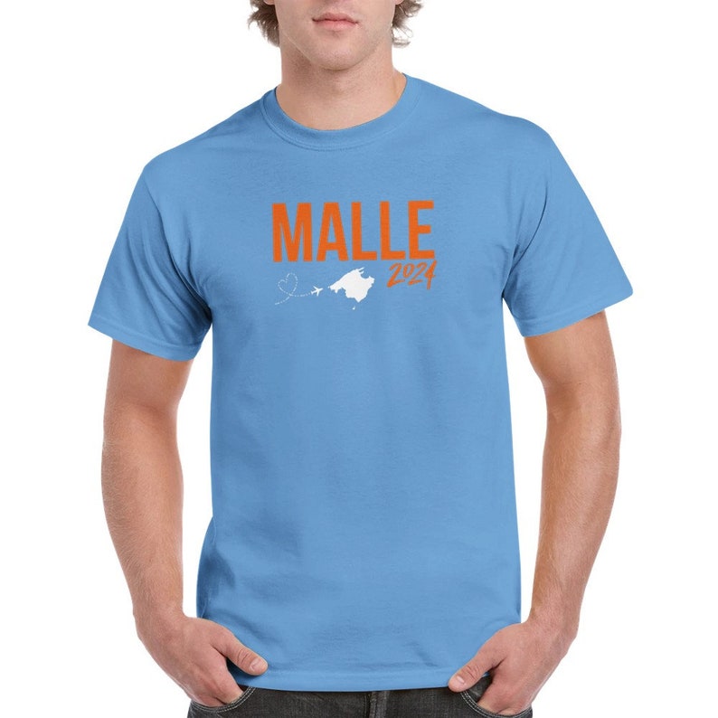 Malle 2024 T-Shirt Unisex Mallorca Urlaub Tshirt Light Blue