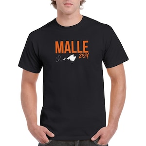 Malle 2024 T-Shirt Unisex Mallorca Urlaub Tshirt Schwarz