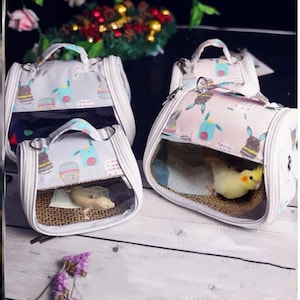 Pet Travel Carrier for Hamster, Hedgehog, Rabbit, Squirrel, Lizard, Bird, Parrot and Other Small Animals, Pet Travel Bag, Small Pet Carrier