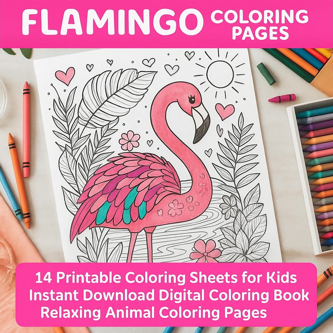 Flamingo Coloring Pages | 14 Printable Tropical Bird Activity Sheets ...