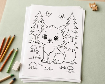 Fox Coloring Pages 10 Page Forest Animals Printable PDF Activity