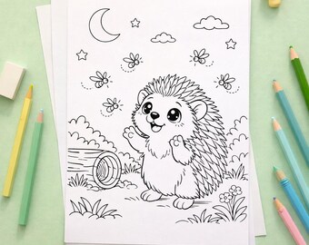 Hedgehog Coloring Pages PDF – 10 Forest Animal Activity Sheets