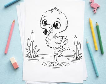 Flamingo Coloring Pages Collection 10 Page PDF for Preschool Learning