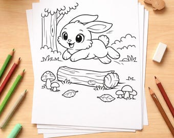 Bunny Coloring Pages 10 Page PDF for Preschool Homeschool Activity
