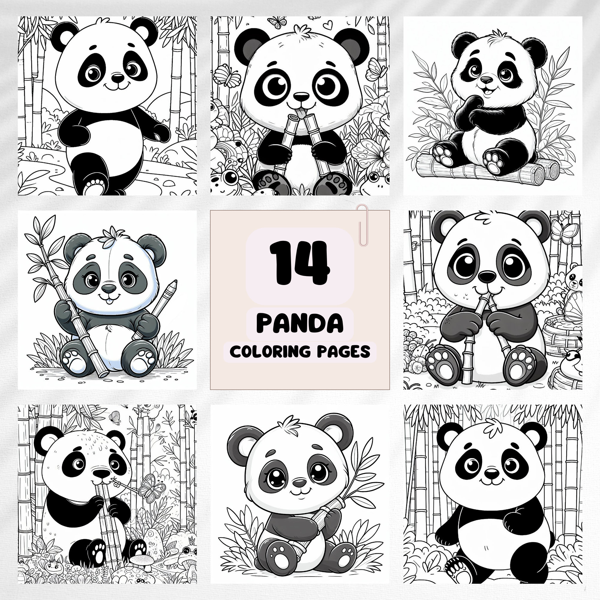Panda Coloring Pages - 14 Printable Panda Designs - DIY Kids Coloring ...