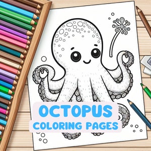 Octopus Coloring Pages - 14 Printable Deep Sea Creature Designs - DIY Kids Coloring Sheets | Under the Sea Adventure