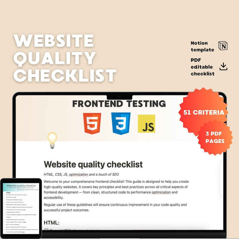 Website quality checklist