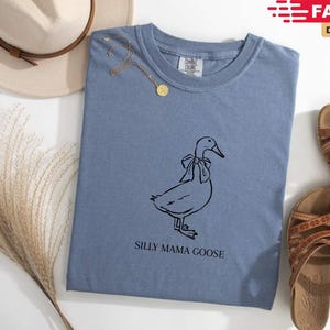 Mama Goose Shirt Silly Goose Shirt For Mom Silly Goose Birthday Party Outfit Family Goose Theme 1st Birthday Gift Mom Goose Coquette Bow Tee