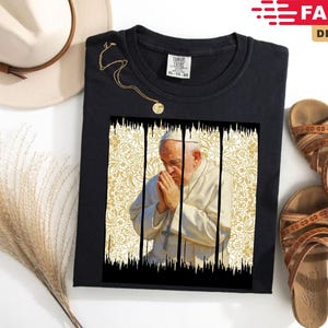 Pope Francis Memorial T-Shirt, Catholic Tee Shirt, Inspirational Faith Apparel, Christian Clothing, Modern Pope Design, Vatican Pope Francis