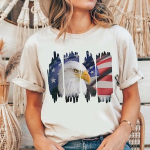 Camiseta con la bandera de EE. UU. y el águila americana - Camiseta patriótica del 4 de julio