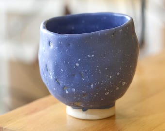 Handmade Ceramic Tea Cup – 220ml Blue Wabi-Sabi Style Yunomi,ceramic tea cup,blue tea mug,pottery tea cup,japanese tea cup,ceramic cup 220ml
