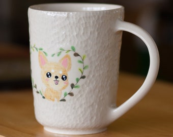 Pottery Beer Mug,Cute Dog mug,Chihuahua cup,Cute Dog,animal cute,cute ceramic,table ware,tea cup,ceramic mug,Coeeff mug,Dog mug,Giant mug