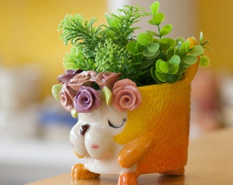 Cute bunny plant pot,pottery,cactus pot,cute cony pot,Animal plant pot,animal cute,cute plant pot,Rabbit pot,Hare,Rabbit,Cony