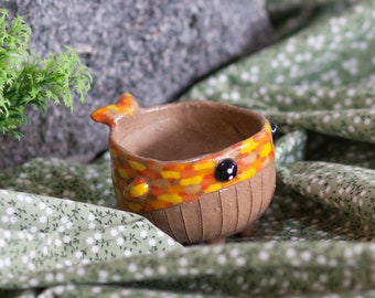 Mini Colorful Whale plant pot,pottery,cactus pot,cute whale pot,Animal plant pot,HandmadeCeramic Plant Pot,cute plant pot,Colorful Whale