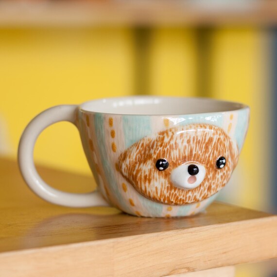 Adorable Dog Face Ceramic Coffee Mug With Handle,ceramic Coffee