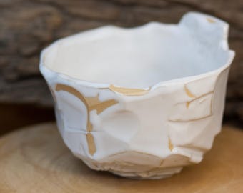 Handmade Wabi-Sabi Tea Bowl - Matte White CeramicJapanese tea ceremony,artisan ceramic cup,organic design bowl,wabi-sabi philosophy