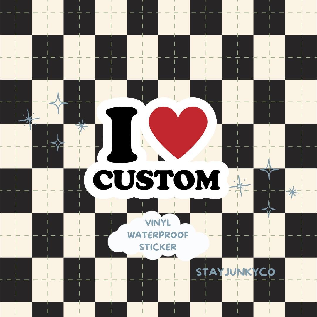 Custom I Heart Sticker | Personalized Vinyl Decal | Cute Waterproof ...