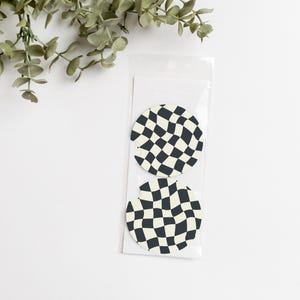 Checkered Car Coasters | Set of 2 Neoprene Car Cup Holder Coasters | Fun Car Decor | Gift for Her