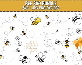 Bee SVG Bundle: Honeycomb, Queen Bee Clipart (Digital Download)