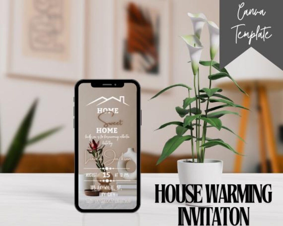 Editable Housewarming Invitation Template: New Home Party Evite ...