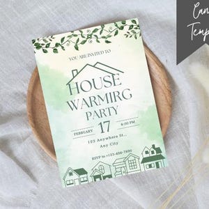 Eucalyptus Housewarming Invitation: Editable Home Sweet Home Template