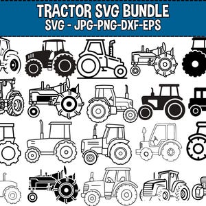 Pacchetto SVG trattore: clipart fattoria, sagoma camion (download digitale)