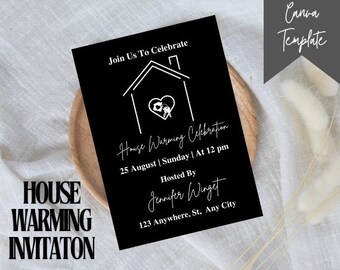 Editable House Warming Invitation, Printable House Welcoming Invite, Digital House Warming Party Evite, House Welcoming Card Canva Template