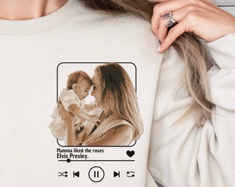 Personalisiertes Foto-Sweatshirt „Happy Mother's Day“, personalisiertes Sweatshirt, personalisiertes Mama-Sweatshirt, Mama-Foto-Shirt, individuelles Portrait-Sweatshirt