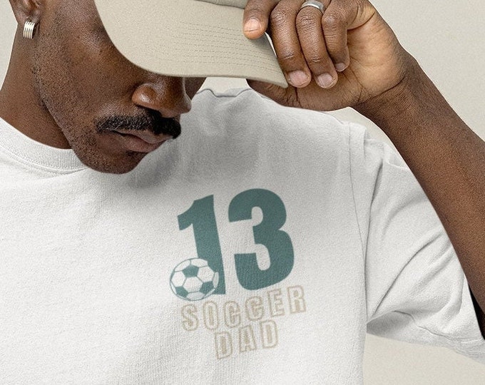 Comfort Colors Personalized Soccer Ball Shirt,Personalized father t-shirt,Father's Day Gift,Customized Soccer Shirt,Football DadShirt,Soccer