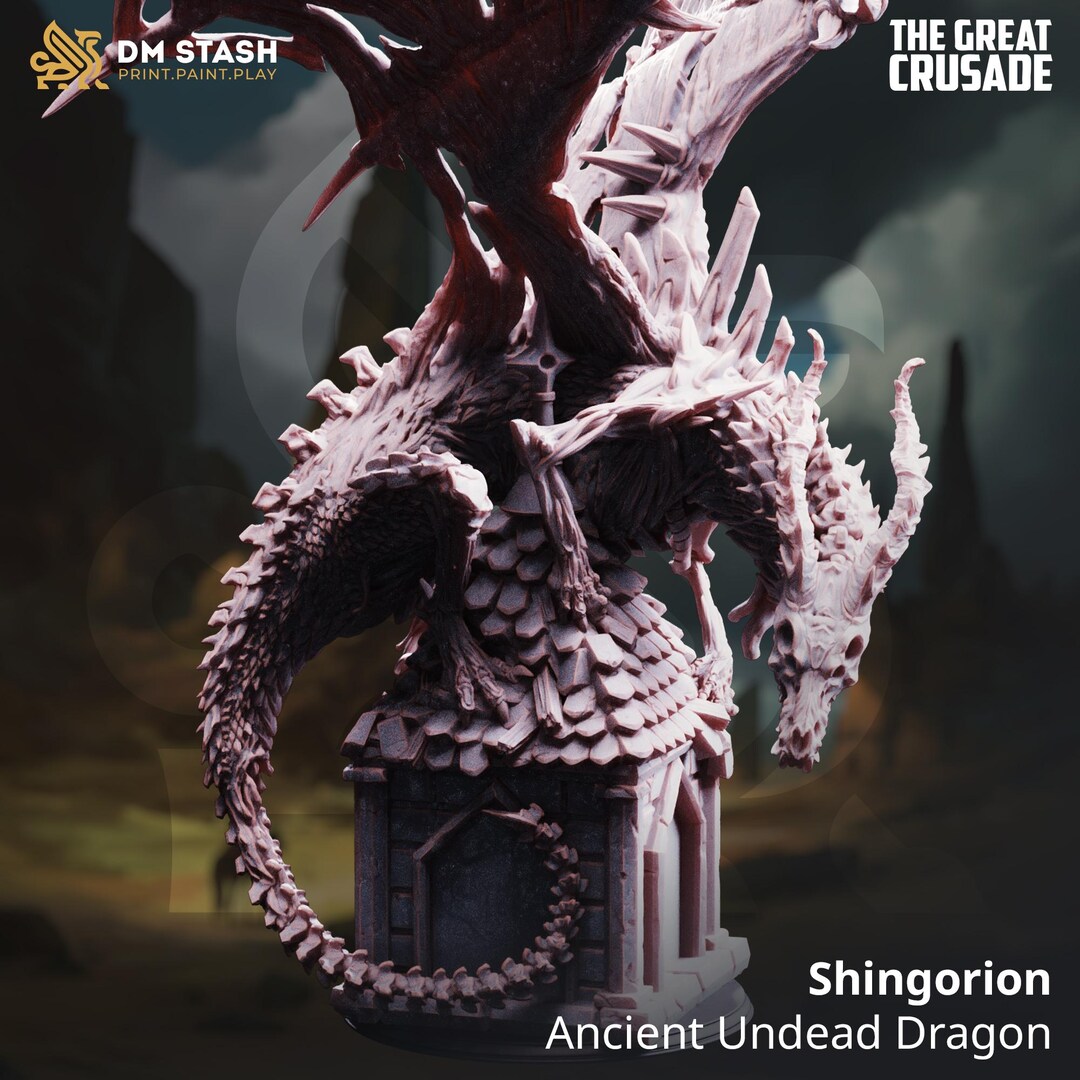 Ancient Dracolich Shingorion – Undead Dragon Miniature – DND Boss ...