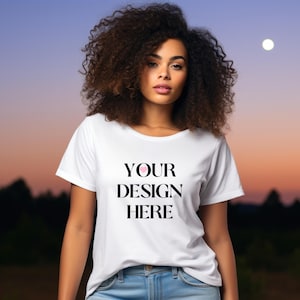 White Shirt Mockup: Bella Canvas 3001, Comfort Colors C1717, Gildan (Digital Mockup)