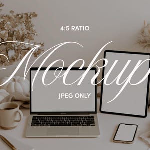 Device Mockup, Fall MacBook iPad iPhone Mockup, Neutral Autumn Workspace, Mobile Website Mockup, Digital Product Display, Commercial Use FC