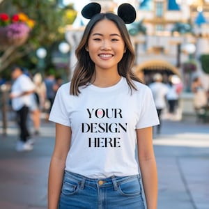 Theme Park Shirt Mockup: Bella Canvas 3001, Gildan 18000 (JPEG)