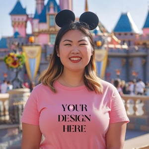 Vacation Mockup Bella Canvas 3001 Mockup Bella 3001 Castle Mockup Pink Tshirt Mockup Pink Magic Kingdom Shirt Mockup Comfort Colors Mockup