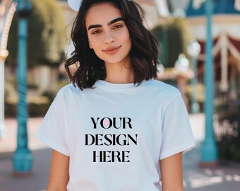 White Shirt Mockup: Magic Kingdom Theme Park (JPEG Digital Download)