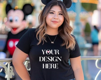 Vacation Mockup Black Shirt Tank Top Sweatshirt Minnie Mouse Mickey Magic Kingdom Mockup Shirt Mockup Magic Castle Diverse Model Mock Up