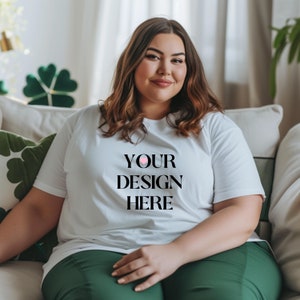 Bella Canvas 3001 Mockup St. Patrick&#39;s Day Shirt Mockup Unisex Crew Neck Mockup White Shirt Mockup St. Patricks Day Mockup Irish Mock Up