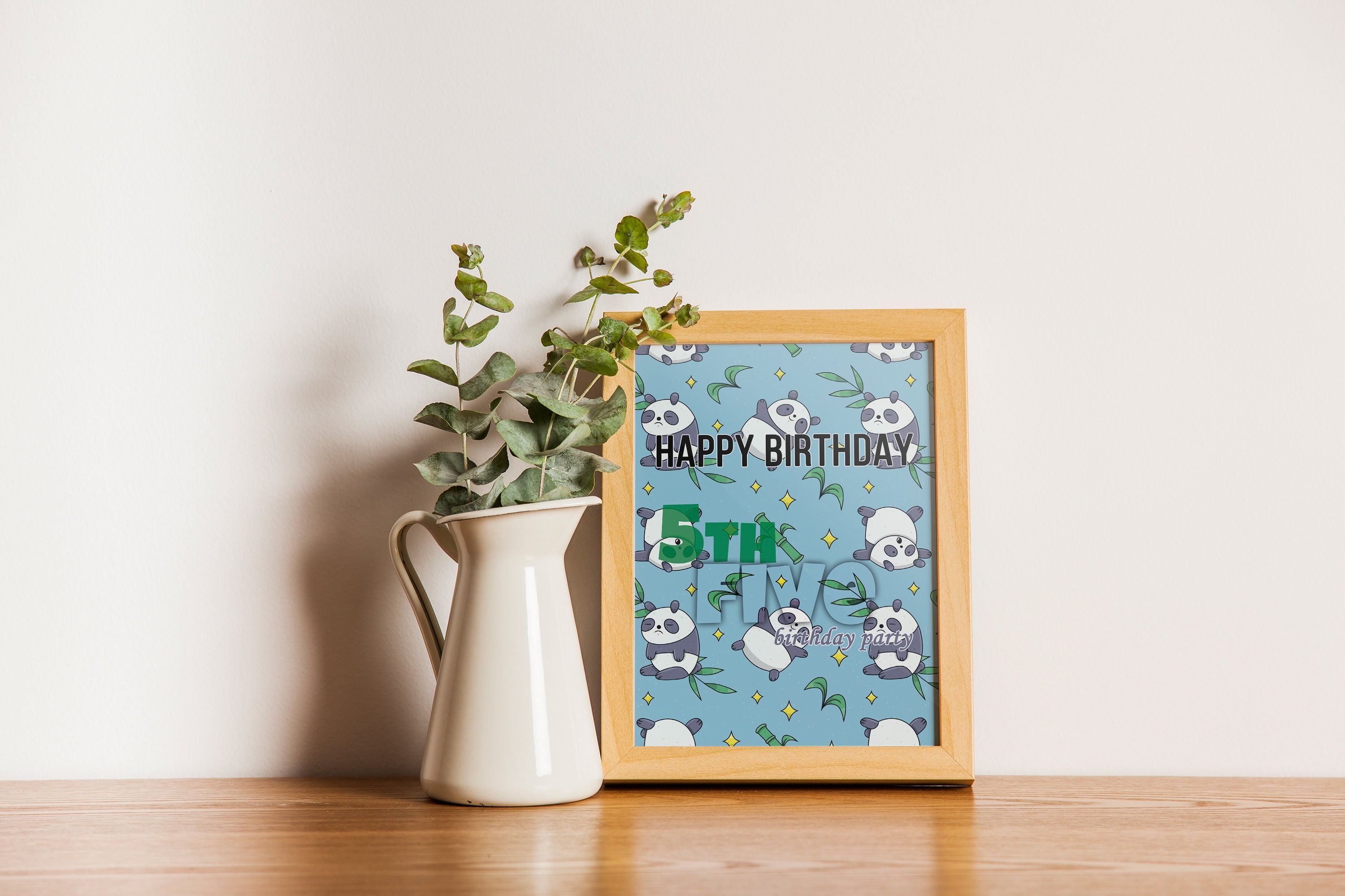 Panda Printable Birthday Card for Kids Instant Download, Digital ...
