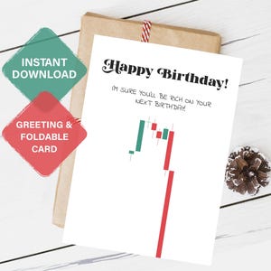 Cartão de aniversário personalizado para impressão com criptomoedas - Cartão de arte digital divertido para amigos - Ideia de presente de aniversário com Bitcoin e Ethereum para ele, cartão comercial