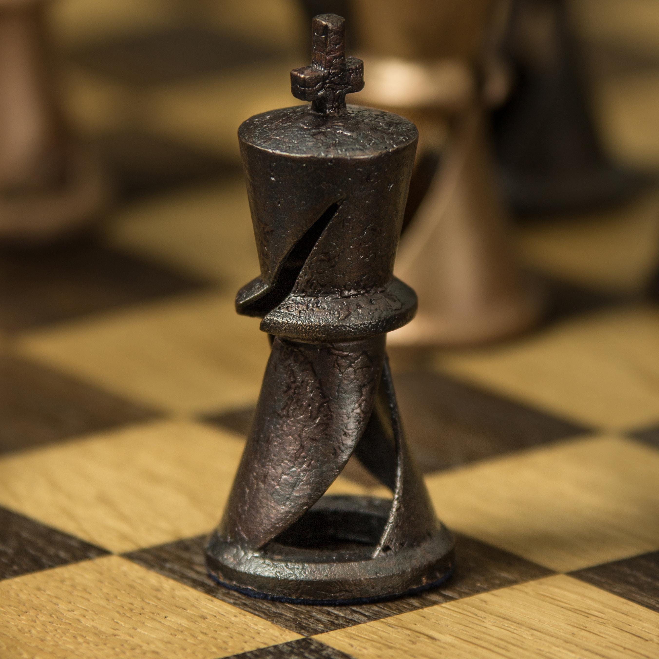 Chess Piece King made of cast Bronze