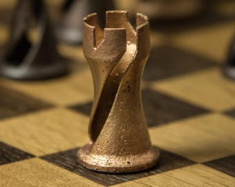 Chess Piece Rook made of cast Bronze