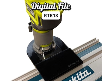 Ryobi RTR18 Router Adapter | Fits Makita Guide Rail | STL + 3MF Digital File