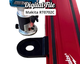 Router Adapter for Makita RT0702C | Fits Milwaukee GR1400 Guide Rail | STL + 3MF Files